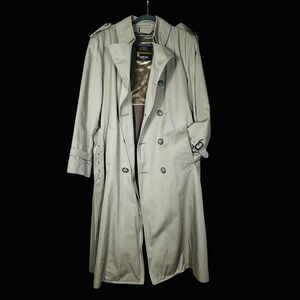 London Fog Tempo Europa Men's Beige Double Breasted Trench Coat 38 Regular